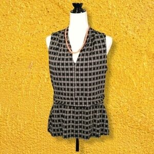 White House Black Market Women's Top Size L Sleeveless Tunic Elastic Waist